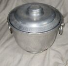 Vintage Hammered Aluminum Made In Italy Ice Bucket Bar Service Bourbon Man Cave