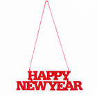 2022 Szczęśliwego Nowego Roku filcowy znak czerwony 37cm / 14,5 cala