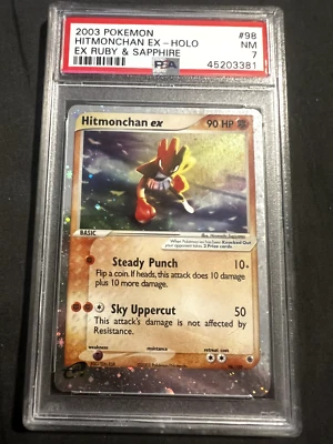 PSA 7 Hitmonchan EX Holo Rare EX Ruby & Sapphire 2003 Pokemon Card #98 - Image 1 of 2