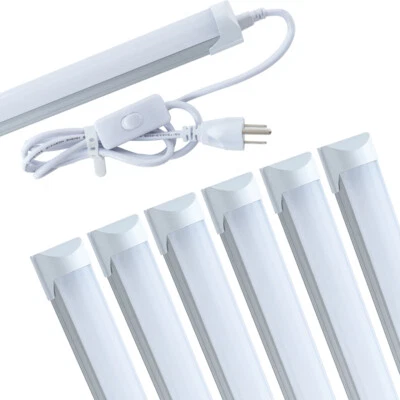 Lámpara de tubo de techo vinculable T8 de 4 pies LED 24 W blanco brillante 6000 K lechoso Foto 1 de 4