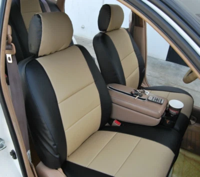 for TOYOTA AVALON 1995-1999 IGGEE S.LEATHER CUSTOM 2 FRONT SEAT COVERS 13 COLORS - Image 1 of 4