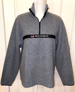 Ladies RALPH LAUREN POLO JEANS CO. Gray Fleece 3/4 Zip PULLOVER JACKET - Large L - Picture 1 of 6
