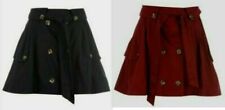 Denim Cotton Red Skirts for Women