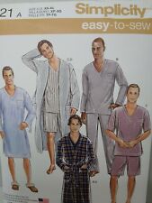 Simplicity 1021 Paper Sewing Pattern Easy Men's Robe Pajamas Make for Christmas