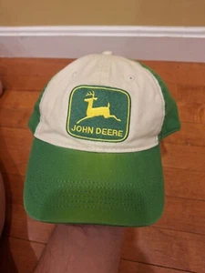 Vintage John Deere Green Washed Established 1837 Hat Baseball Cap Trucker Hat - Picture 1 of 10