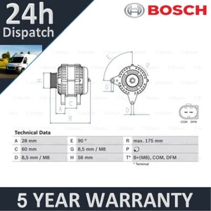 Fits Audi A6 Q7 A8 Allroad VW Touareg 2.7 TDi 3.0 Bosch Alternator - Picture 1 of 6