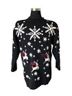 Vintage 1994 JK Women's Christmas Knit Sweater Size 18/20 Snowflakes Cotton