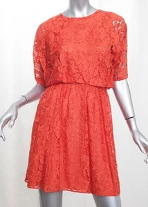 MOSCHINO CHEAP AND CHIC Womens Orange Lace Dolman Sleeve Blouson Dress 40/6 NEW - Picture 1 of 6