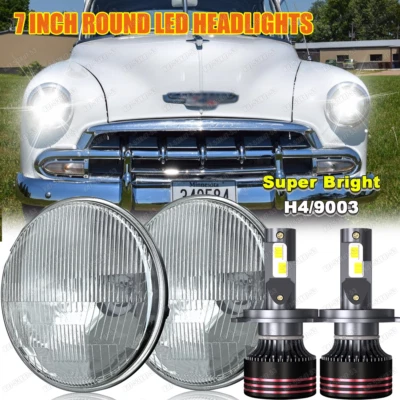 Faros LED redondos de haz alto/bajo para Chevy Stileline Deluxe 1949-1952 2x 7" pulgadas Foto 1 de 4