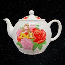 Disney Parks Beauty and The Beast Princess Belle Roses Floral Teapot 6”T 9”W