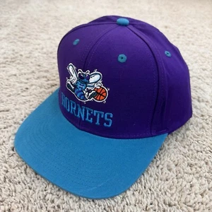 New Orleans Hornets Hat Adidas HWC Snapback Purple Teal Buzz Logo Vtg NBA Cap - Picture 1 of 7