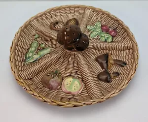 Majolica Tilso Ceramic Mushroom Serving Divided Plate Tray Toothpick Holder - Picture 1 of 15