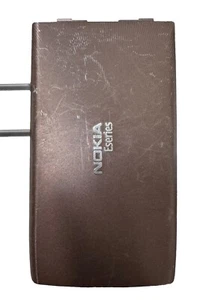 Nokia E52 Original Back Cover Batteria Gold Brown . Usata Used Genuine - Foto 1 di 2