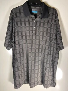 PGA Tour Driflux Polo Shirt Golf Mens Short Sleeved Gray Black Size XL - Picture 1 of 6