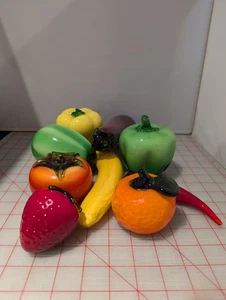 Vidrio artístico estilo Murano de colección soplado a mano frutas y verduras 9 piezas - Imagen 1 de 16