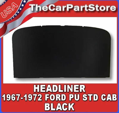 Headliner for 1967-1972 Ford F100 F250 F350 PU Pickup Truck Standard Cab BLACK - Image 1 of 2