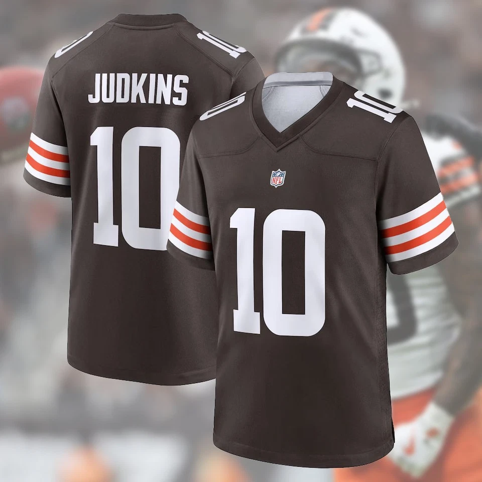 ¡LO ÚLTIMO! Quinshon #10 Judkins Cleveland B Jugador Nombre y Número AOP Hecho por Fan Foto 1 de 4