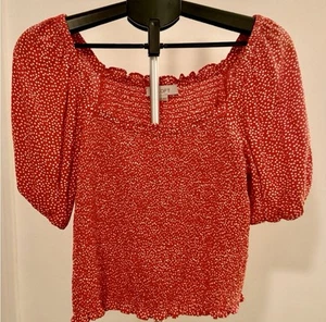 Women’s Red Loft Medium Smocked Blouse Top - Picture 1 of 2