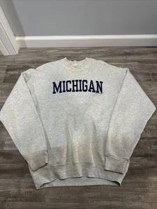 Vtg 90s Michigan Wolverines Sweatshirt Sz XL Spellout Made in USA - Picture 1 of 7