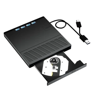 7 Port External Disc Drive USB3.0 Type C Portable Disc Player Burners Reader - Afbeelding 1 van 8