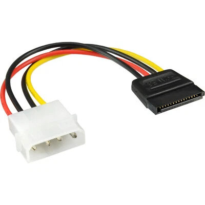 Molex 4-Pin auf Serial ATA / SATA SSD HDD Power Adapter Cable Strom Kabel 10cm - Bild 1 von 3