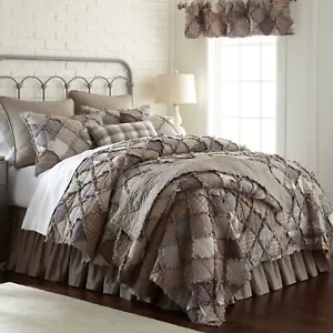 Donna Sharp Smoky Mountain Rag Patchwork Cotton Farmhouse Queen 4-PC Quilt Set - Picture 1 of 5