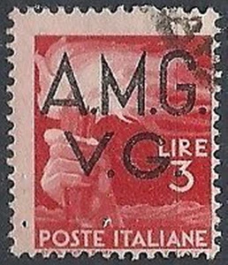 1945-47 TRIESTE AMG VG USATO DEMOCRATICA 3 LIRE VARIETà - RR11852 - Foto 1 di 1