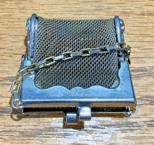 Antique Mesh Coin Purse Mini With Original Chain 1.5” X 1.5” Inches - Picture 1 of 7