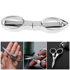 Mini Stainless Steel Scissor Snips Key Ring Cutteer Folding Fishing Tool New - Picture 1 of 10