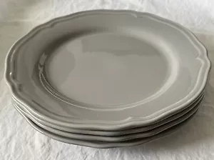 Set Of 4 Large Ikea Arv Grey Scalloped Edge Dinner Plates Made In Portugal - Picture 1 of 20
