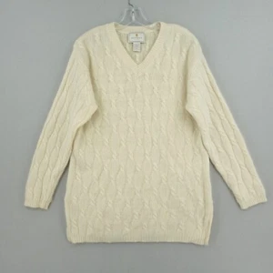 VTG Express Tricot Oversize Cable Knit Sweater Size M Angora Wool V Neck 90s Y2K - Picture 1 of 16