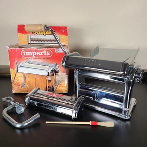 Imperia SP150 Pasta Machine & Simplex Spaghetti Cutter - Steel - Made in Italy - Picture 1 of 9