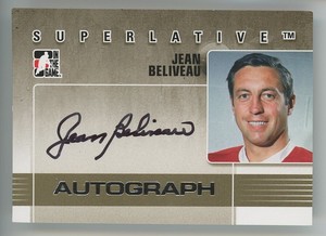 2007-08 ITG SUPERLATIVE Jean Beliveau AUTOGRAPH AUTO /50