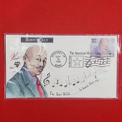 First Day of Issue Music Stamp Cache Envelope and Enclosure James Hubert Eubie B - Image 1 of 4