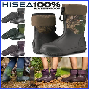 HISEA Adjustable Rain Boots Waterproof Neoprene Rubber Farm Garden Work Mud Boot - Picture 1 of 54