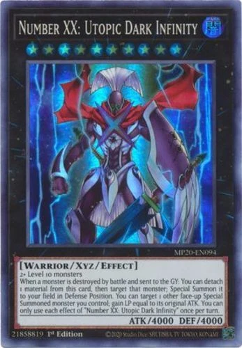 x1 Number XX: Utopic Dark Infinity - MP20-EN094 - Super Rare - 1st Edition Yu-Gi - Image 1 of 1