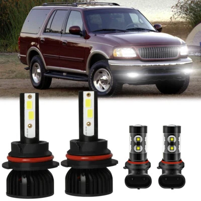 For Ford Expedition 1999-2002 LED Headlight Hi Lo Beam Fog Light Bulbs 6000K Kit - Image 1 of 4
