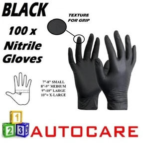 100 x EXTRA GROßE robuste SCHWARZ Nitril STARK Tattoo Mechaniker Arbeitshandschuhe XL - Bild 1 von 1