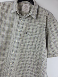 TIMBERLAND Plaid Shirt Mens XXL Green Cotton Casual Work Comfortable Grunge Dad - Picture 1 of 10