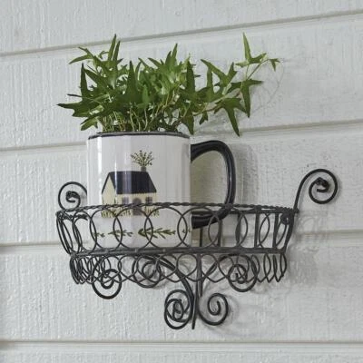 Wire Metal Wall Shelf Scroll Decorative Home Decor - Image 1 of 3