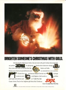1992 Skil Power Tools Vintage Print Ad--Santa Claus in Safety Goggles - Imagen 1 de 1