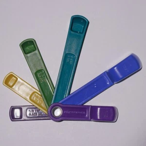 KitchenAid Set of 6 Measuring Spoons Unusual Jewel Tones, Excellent Condition - Picture 1 of 5