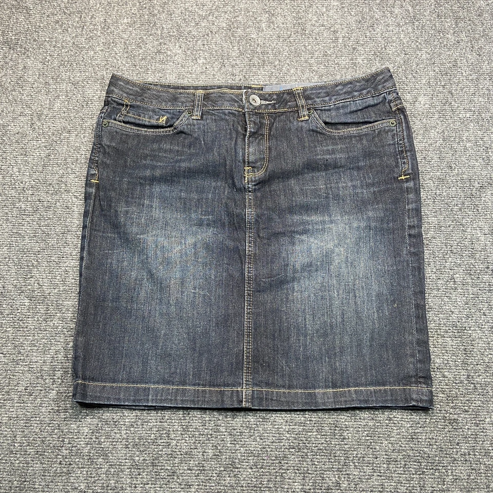 Falda vaquera Converse One Star para mujer 10 azul jean lavado medio abertura cinco bolsillos Foto 1 de 4