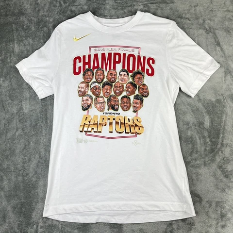 Nike Toronto Raptors Dri-Fit T-Shirt - Men's Medium, 2019 NBA Finals Champions Cover