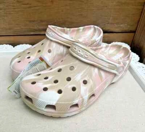 Crocs Classic Marbled Clog Womens 11 Mens 9 Chai/Pink Rose 206867-2YA - Picture 1 of 7