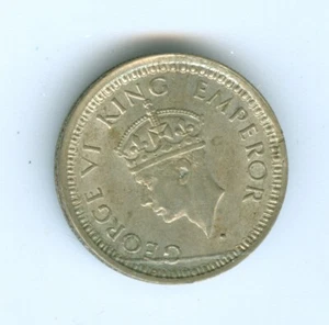 INDIA 1945 B 1/4 RUPIA--SIN CIRCULAR --PLATA - Imagen 1 de 2