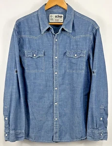 URBAN PIPELINE XXL Men Blue Shirt Denim Long Sleeve Pearl Snap Western - Picture 1 of 11