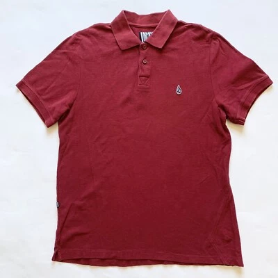 Volcom Men's Polo Shirt Short Sleeve Red Cotton Large - Image 1 of 4
