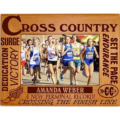 Marcos de fotos personalizados grabados a campo traviesa para niños niñas 4x6 5x7 8x10 Team Foto 1 de 4