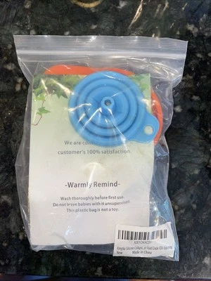 Набор из 2 силиконовых складных воронок KongNai маленькие большие кухонные гаджеты аксессуары - Изображение 1 из 2